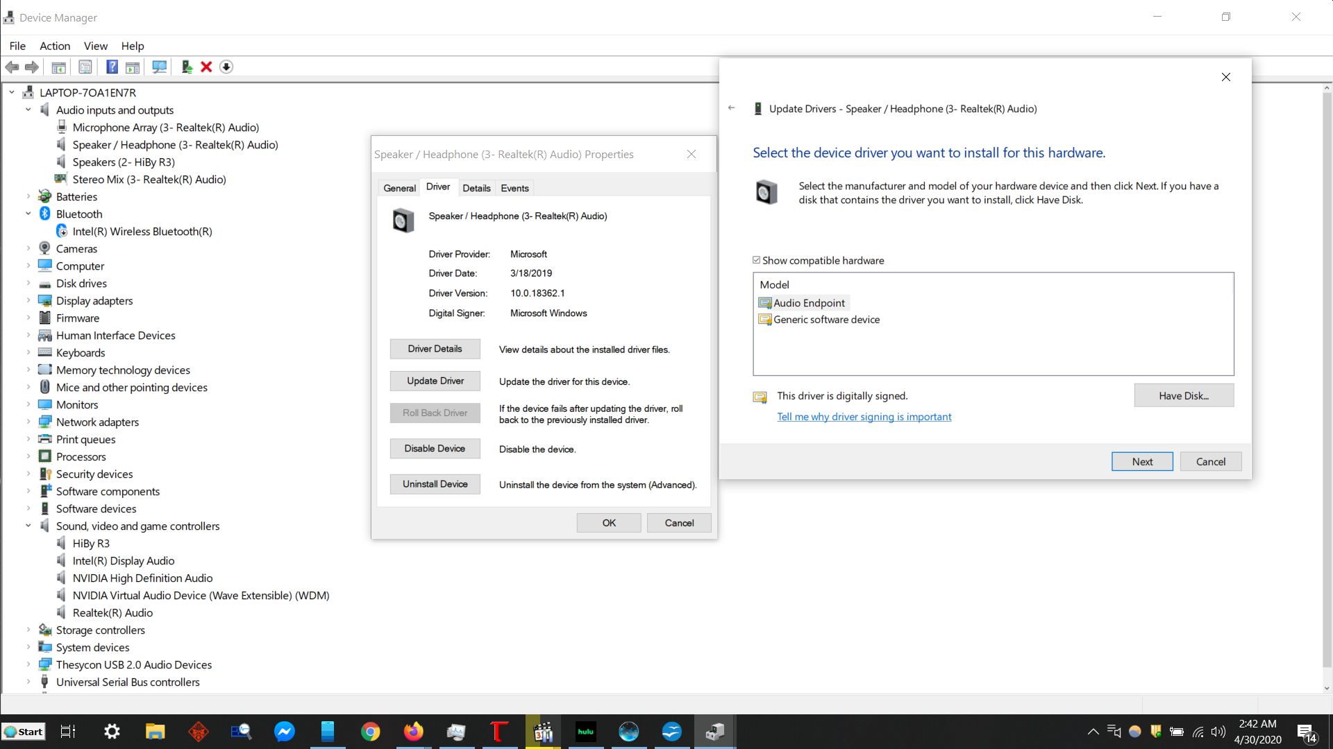 NOISY ONBOARD HEADPHONE AUDIO on HP Omen laptop (unacceptable for a