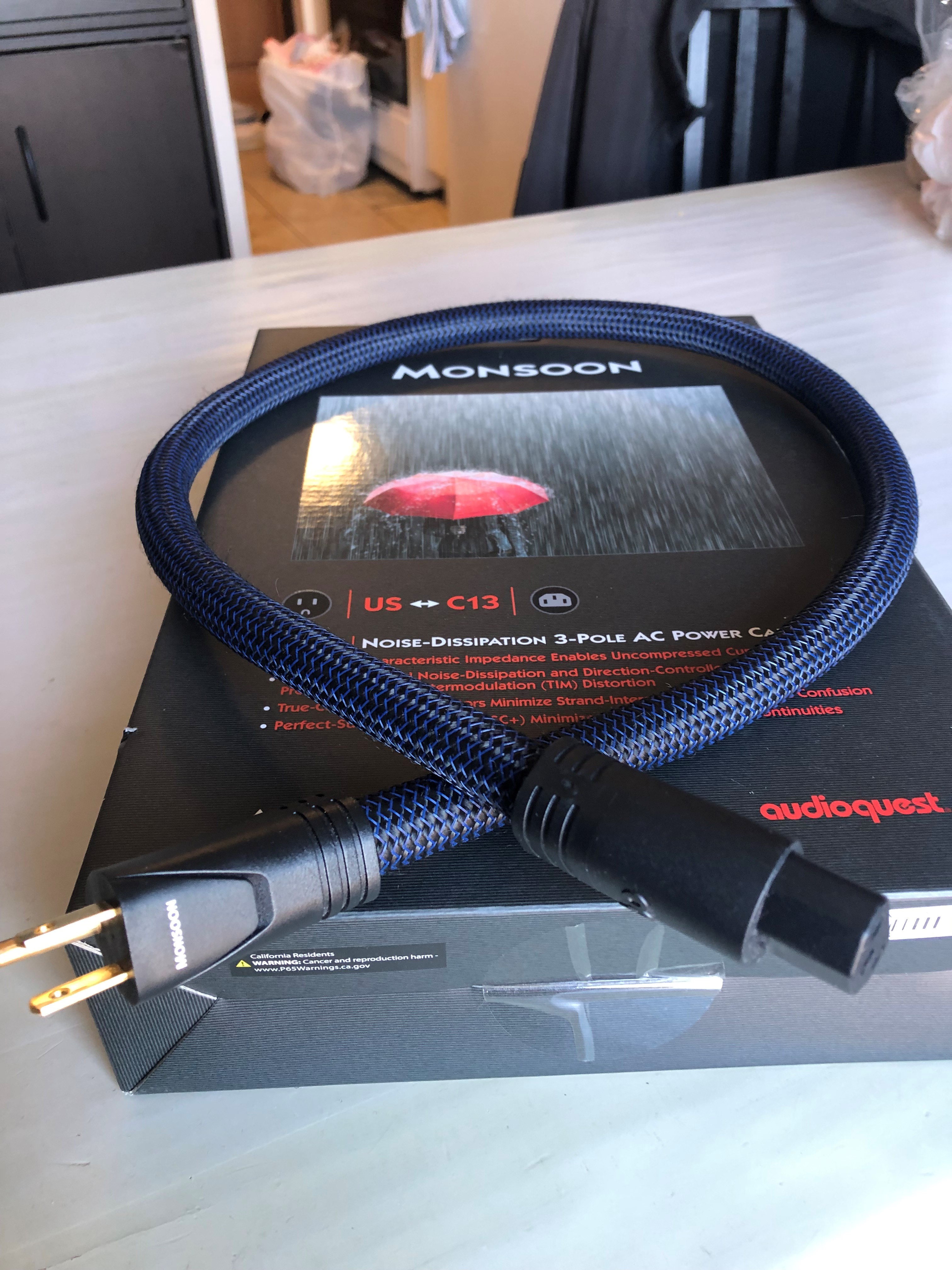 Sold 3Audioquest Monsoon AC Cables (1 meter) Headphone Reviews and