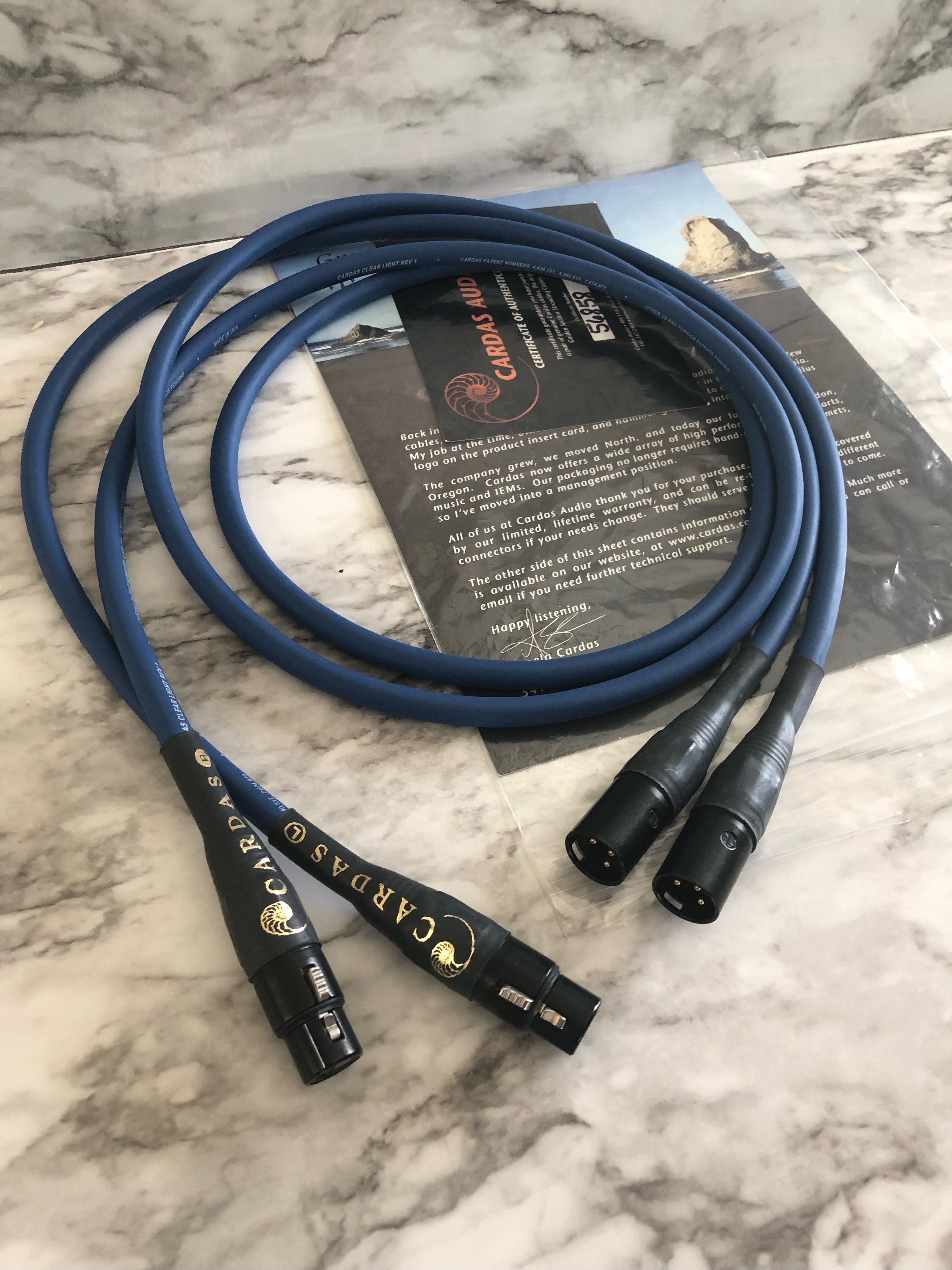 Closed Cardas Clear Light (Rev. 1) XLRs (1.5m) LIKENEW Headphone