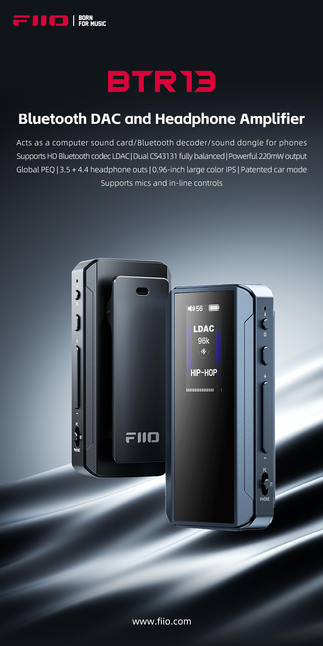 FIIO BTR13] Bluetooth DAC and Headphone Amplifier Is Officially