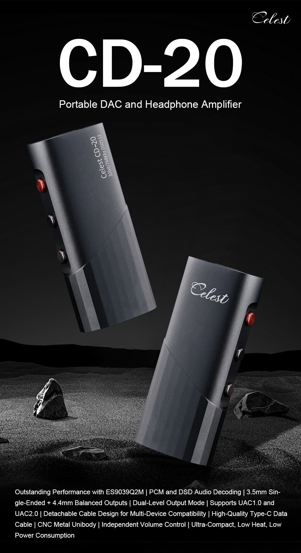 Kinera Celest CD-20 Portable DAC and Headphone Amplifier
