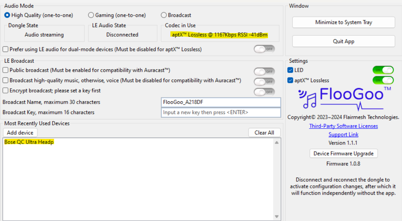 WINDOWS APTX ADAPTIVE visual data 7