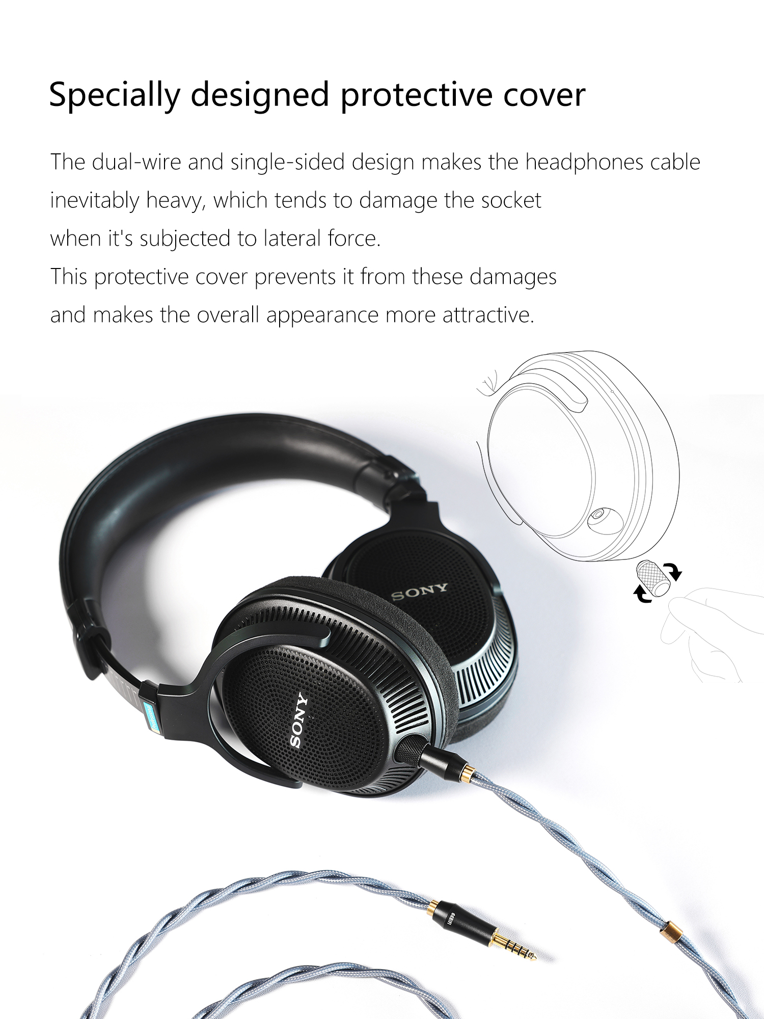 ddHiFi BC150B-MV Double Shielded Silver Headphones Upgrade Cable