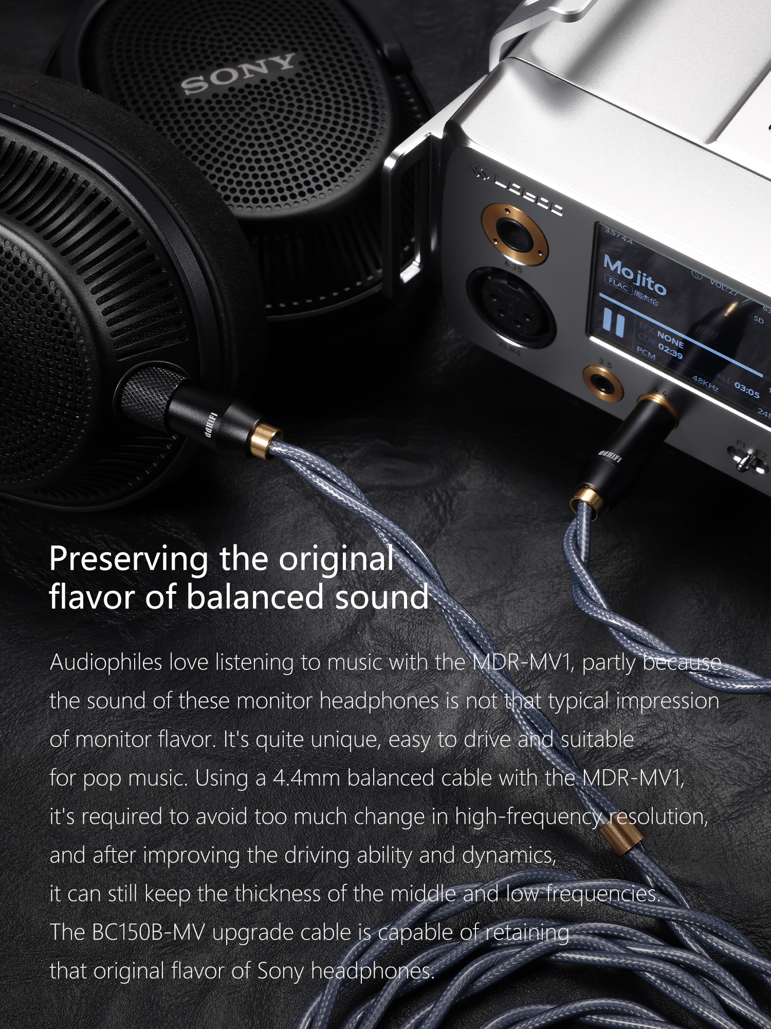 ddHiFi BC150B-MV Double Shielded Silver Headphones Upgrade Cable