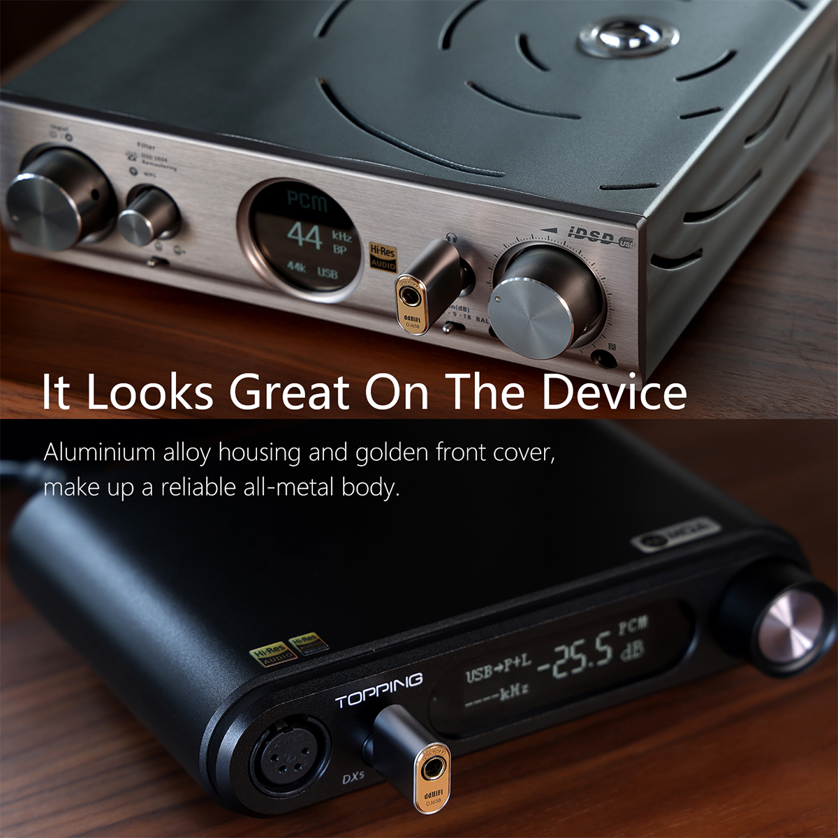ddHiFi DJ65B(AL) 6.35mm Male to 4.4mm Female Audio Adapter for 