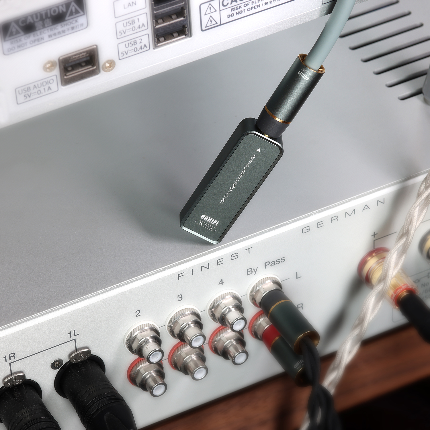 Digital Audio Transformer Module ddHiFi TC100S Portable USB-C Female to RCA Coaxial Digital Interface ...