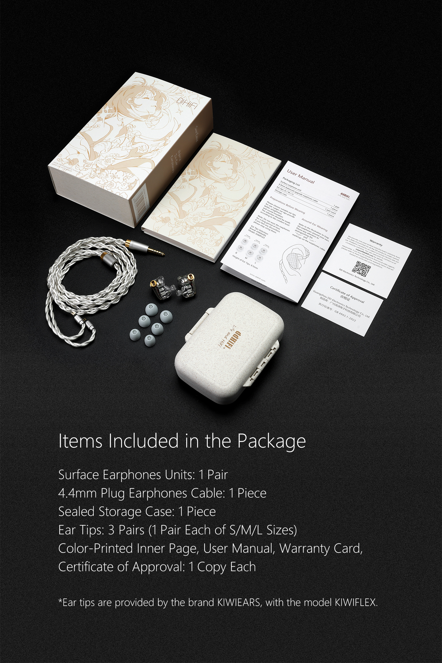 ddHiFi E14D (Surface) 1DD + 4BAs Hybrid Driver HiFi In-Ear