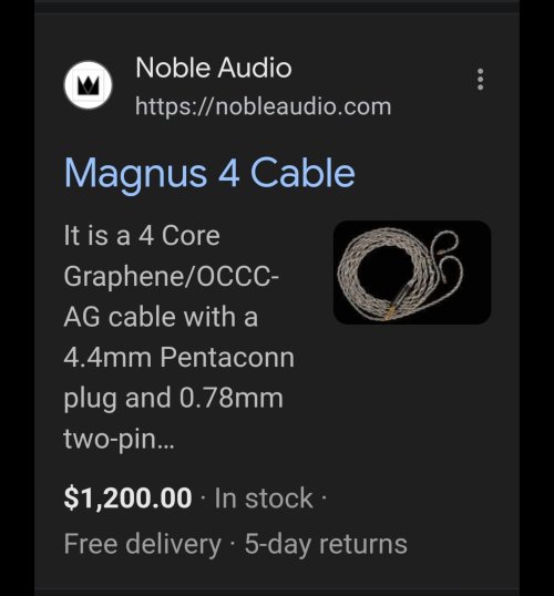Sold: Noble Audio Magnus 4 Cable | Headphone Reviews and