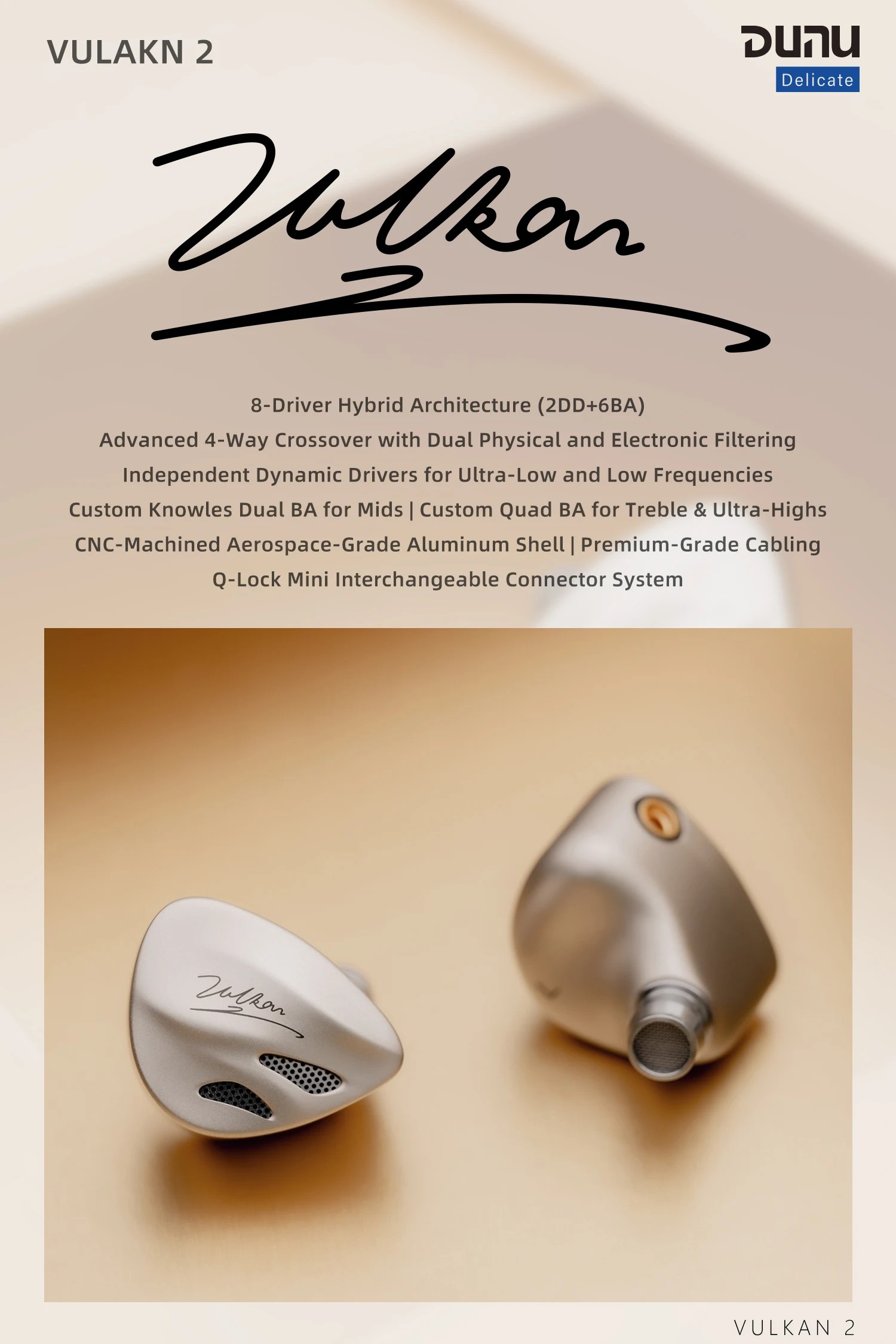【美品】DUNU-TOPSOUND Vulkan 2（2pin） DUNU Vulkan 2 Hybrid Universal IEMs | Bloom Audio