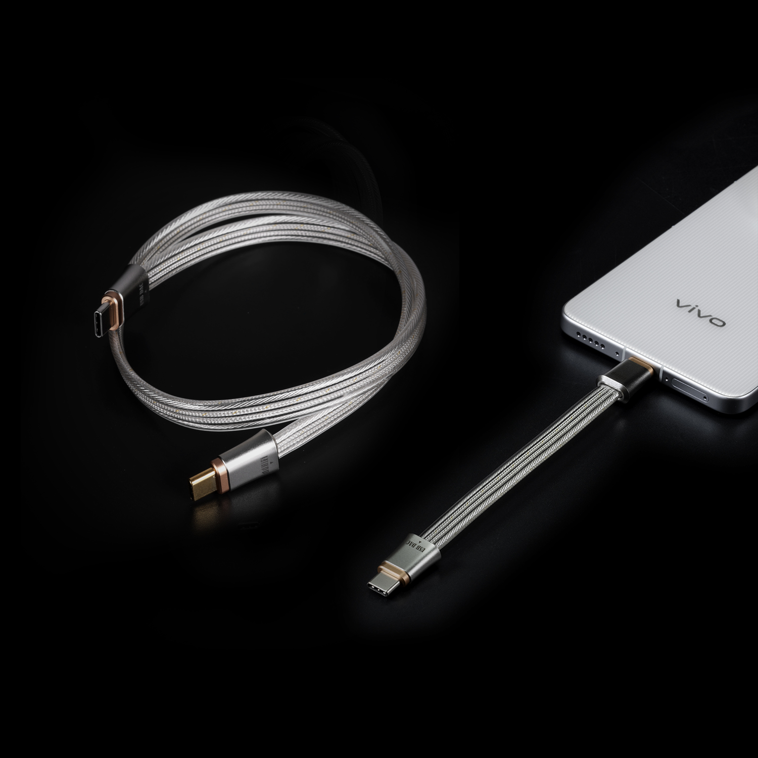 ddHiFi TC19CC (Comet) Flagship Pure Silver USB-C to USB-C OTG