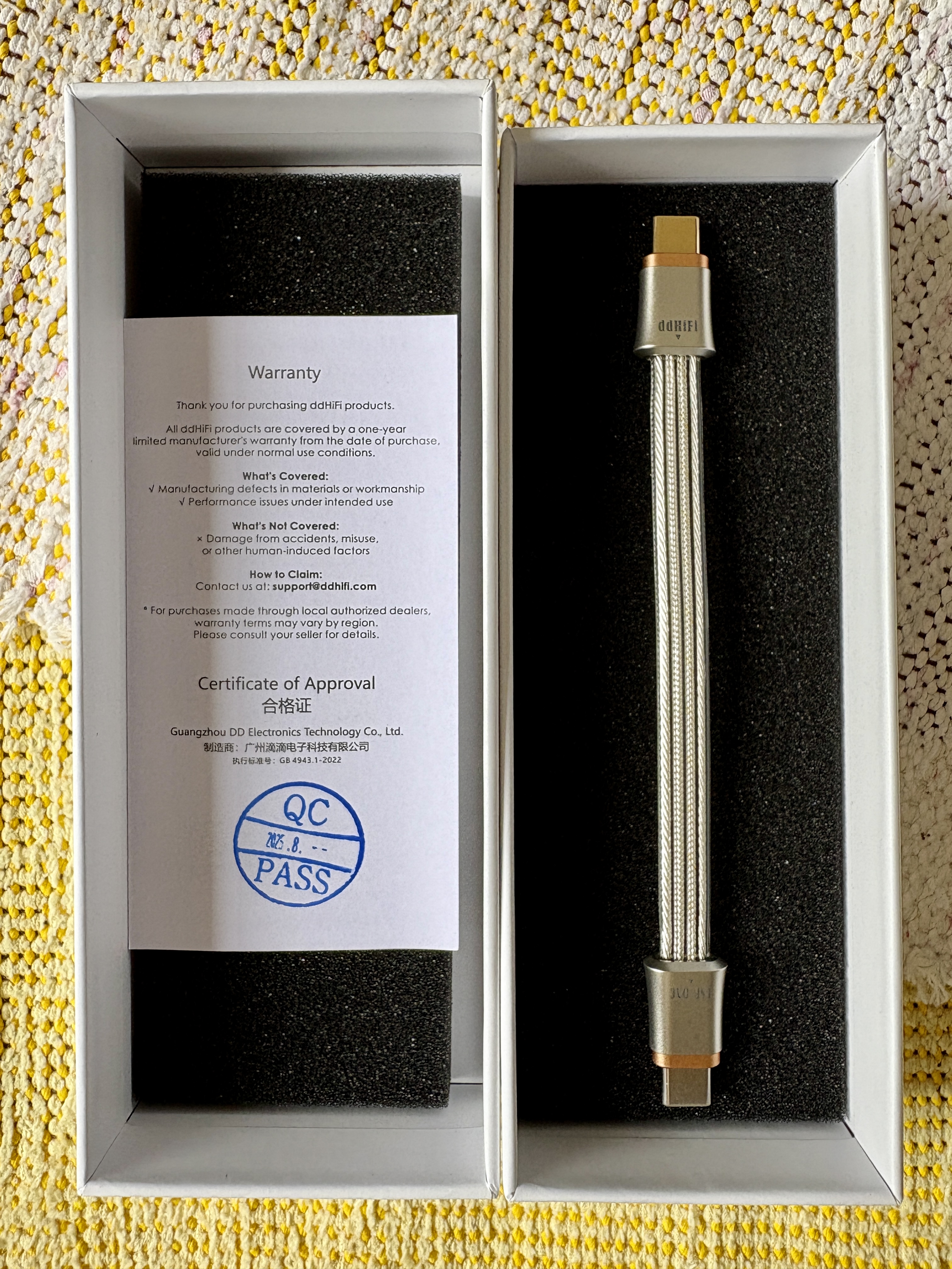 ddHiFi TC19CC (Comet) Flagship Pure Silver USB-C to USB-C