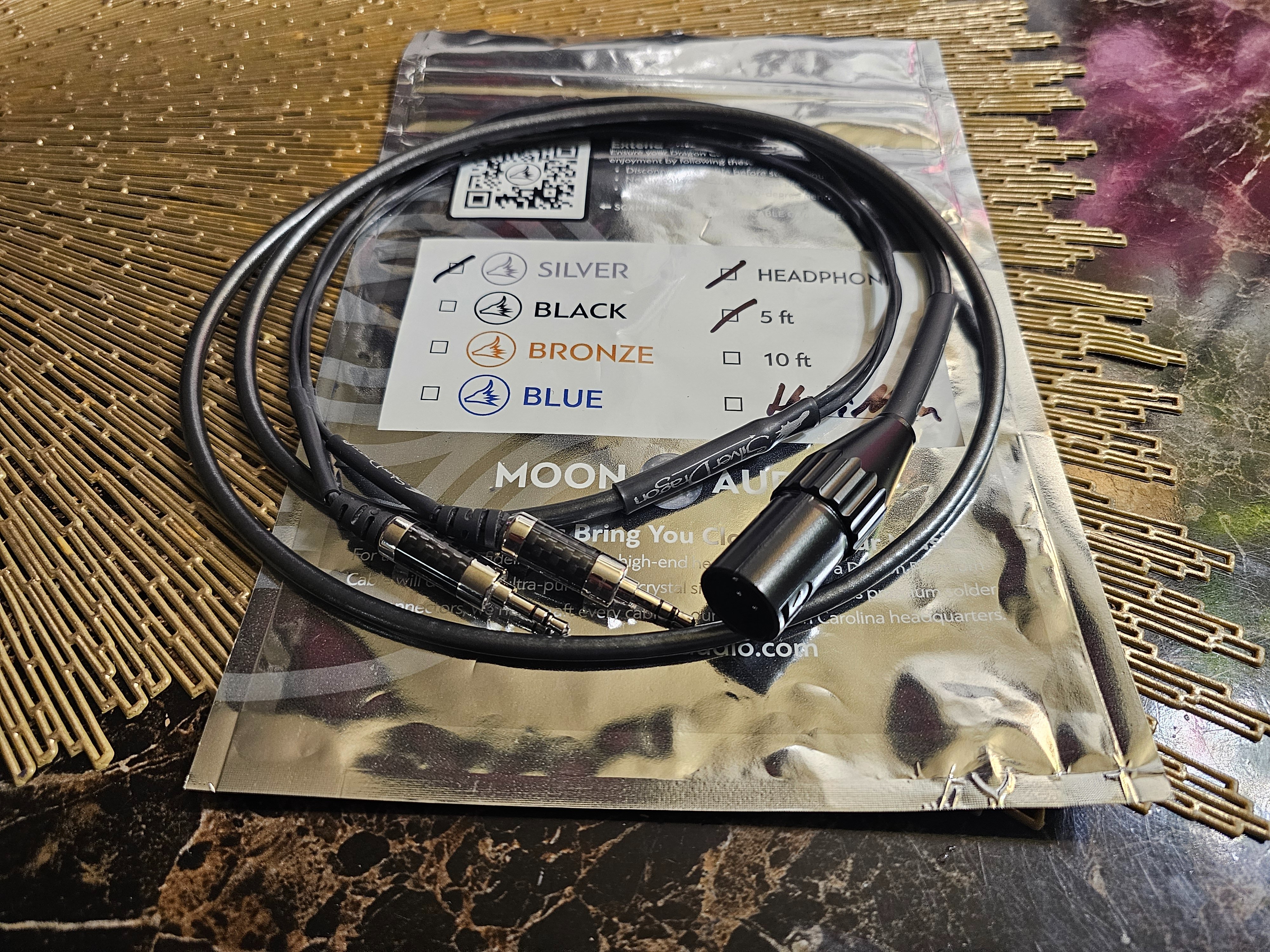 Câble Moon Audio Silver Dragon V1 IEM - MMCX Vers Jack 3.5mm, Occasion