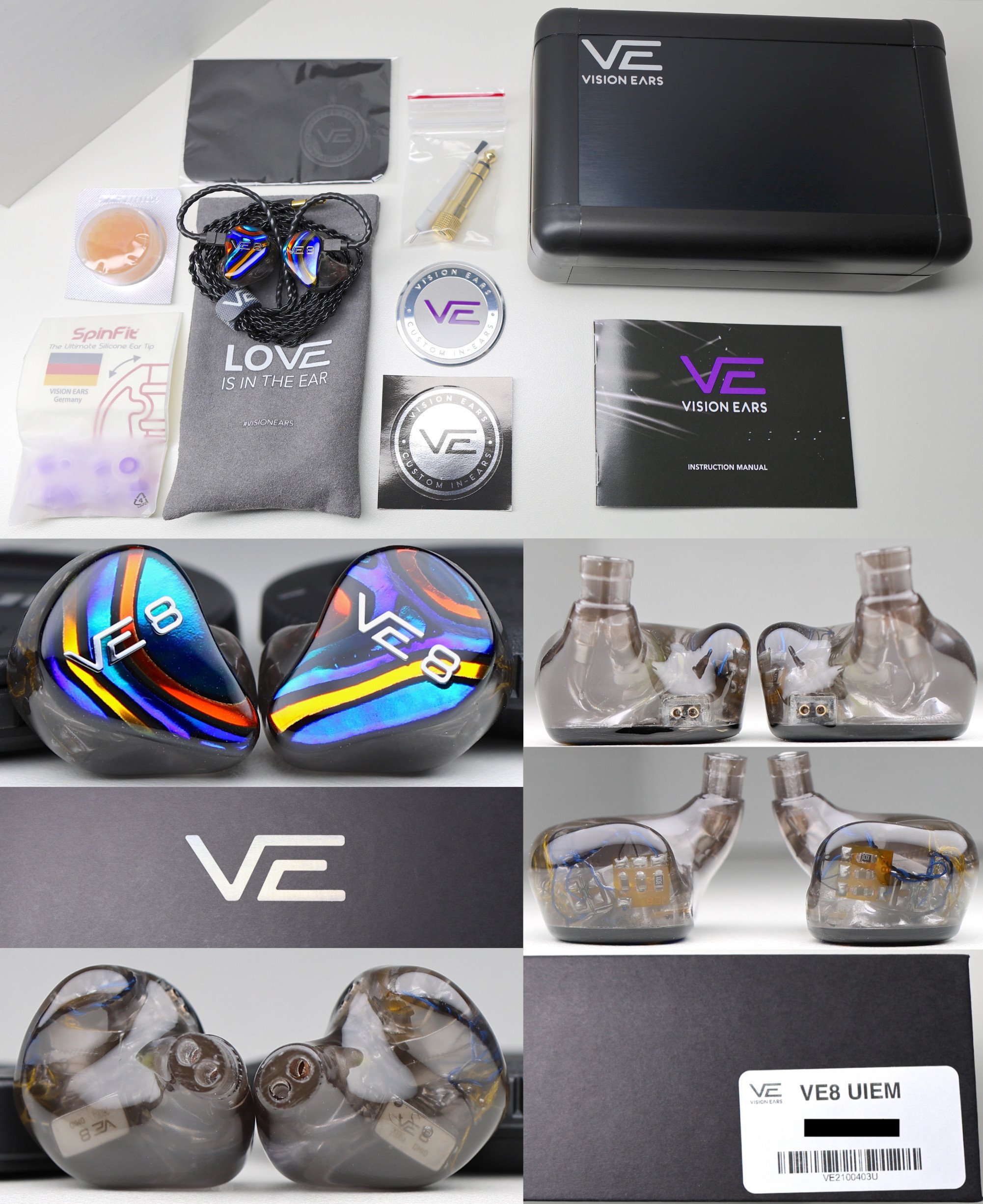 vision ears VE8 デモ機(Universal Fit) Vision Ears VE 8 (Universal) - Signature Design — MusicTeck