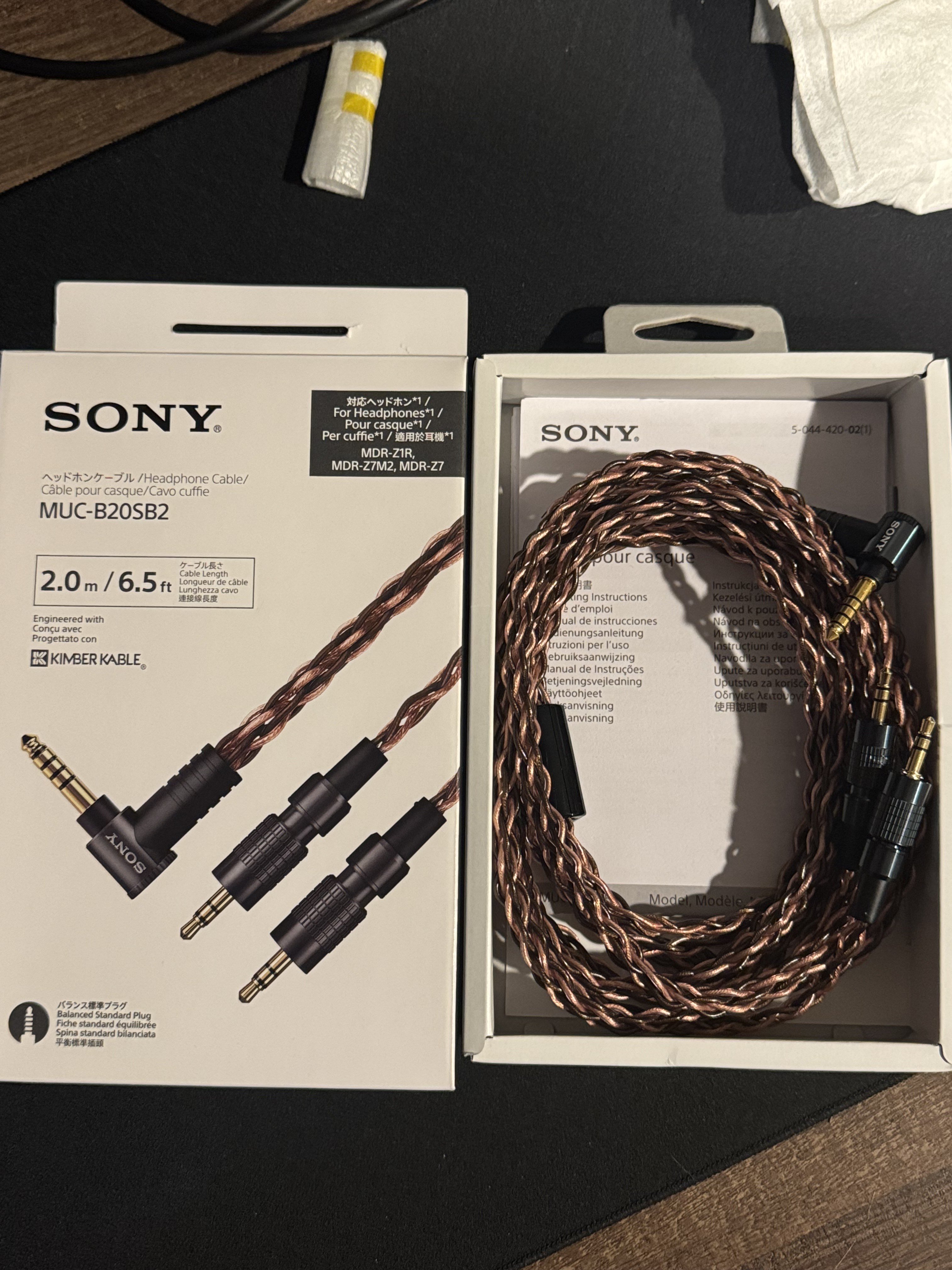 Sony MUC-B20SB2 Kimber cable for MDR-ZIR/ Z7 - in Retail Box