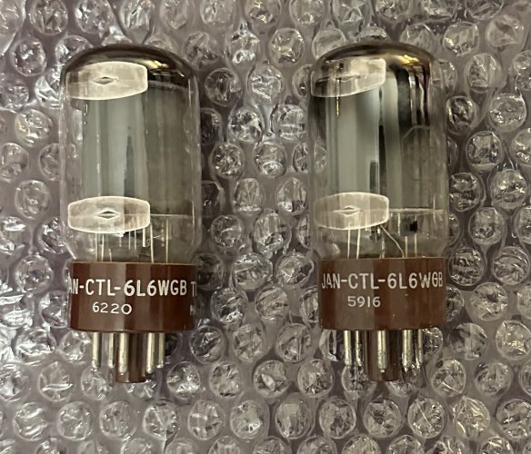 Sold: Tung Sol JAN-CTL 6L6WGB Pair (Military Version of 5881 ...