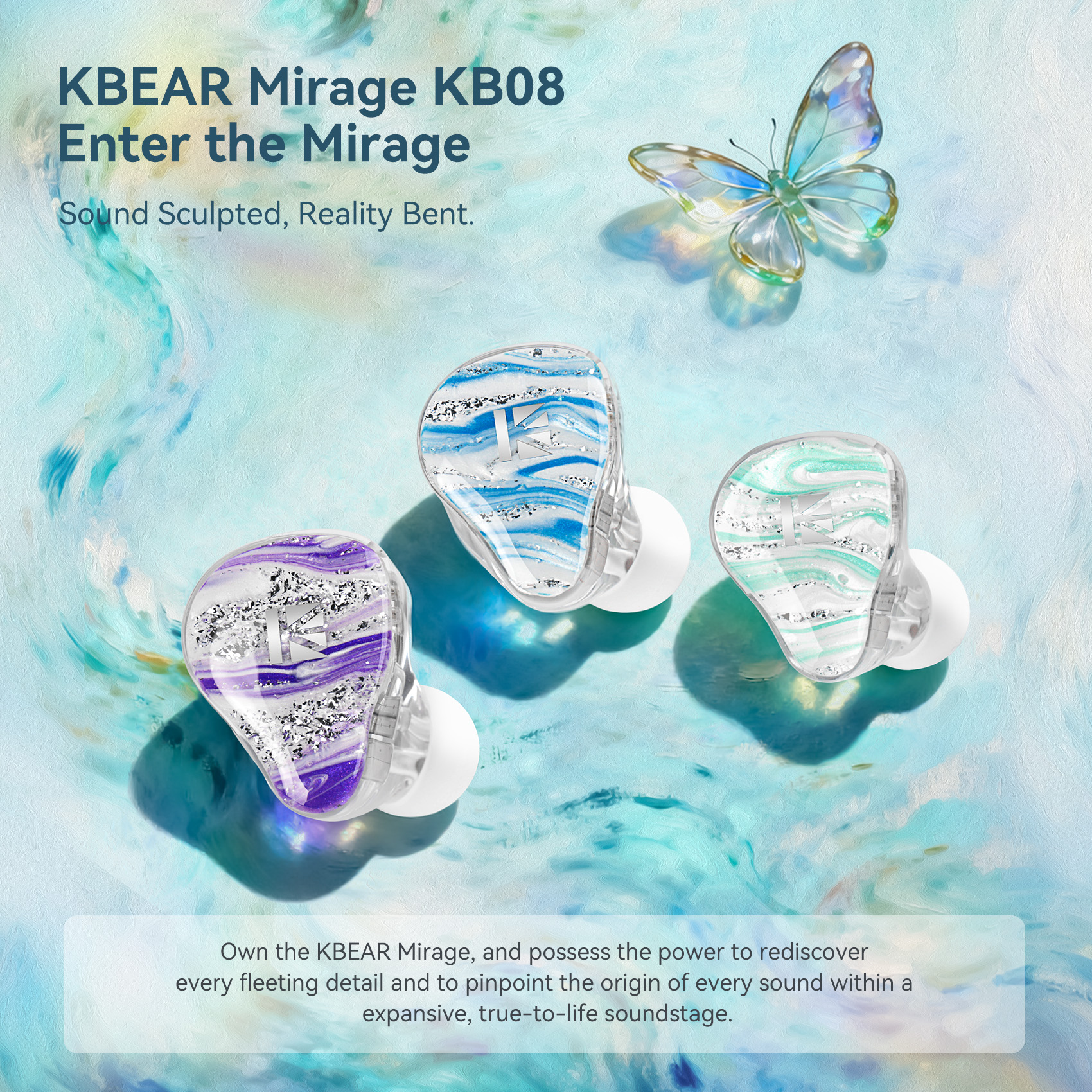 KBEAR Mirage KB08 in Ear Monitors 1 DD · 1 BA · 2 Micro-Planar