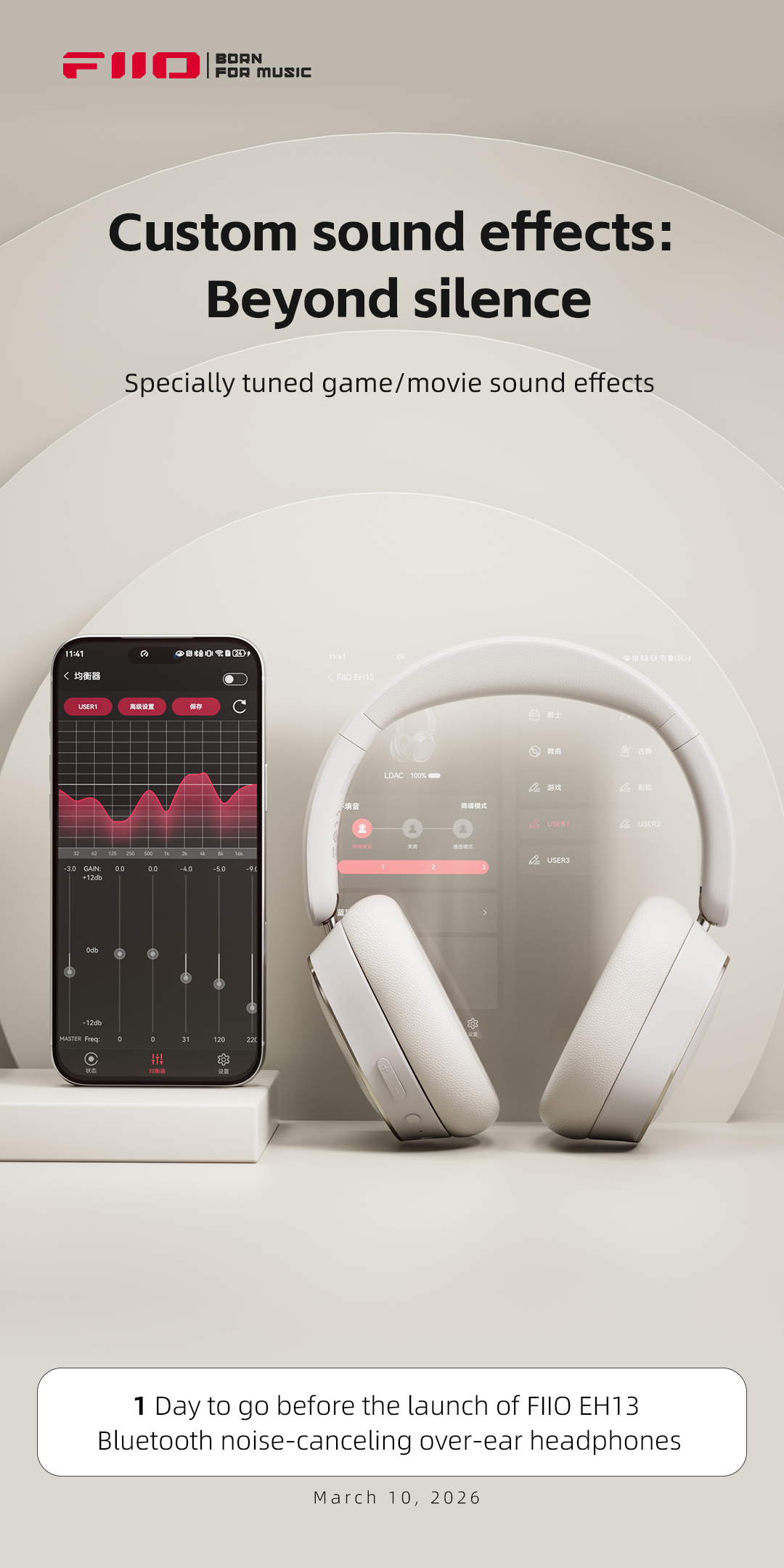 FIIO EH13 Bluetooth Noise canceling Over ear Headphones To Be Launched fiio-eh13-bluetooth-noise-canceling-over-ear-headphones-to-be-launched