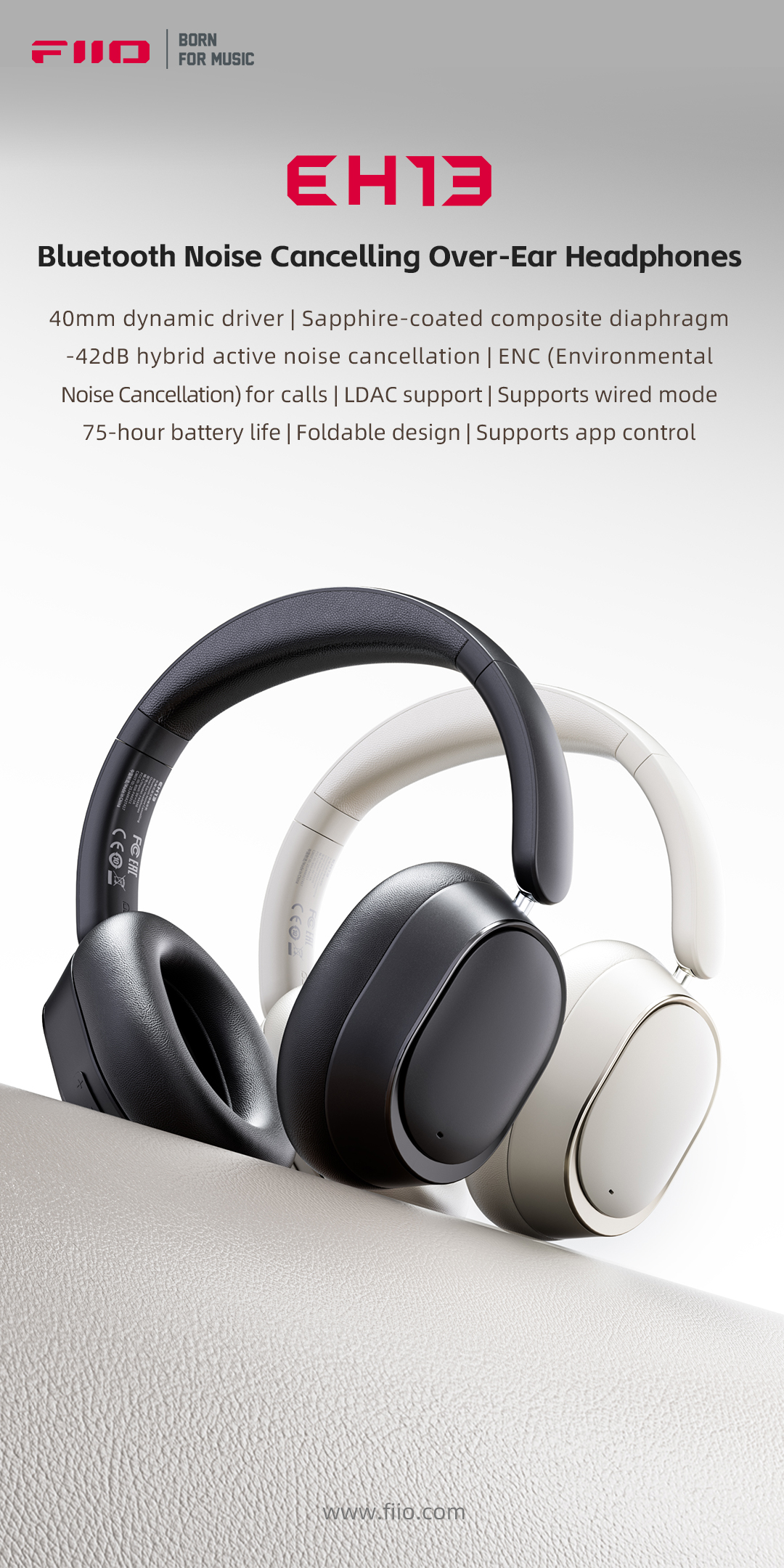 FIIO EH13 Bluetooth Noise canceling Over ear Headphones To Be Launched fiio-eh13-bluetooth-noise-canceling-over-ear-headphones-to-be-launched