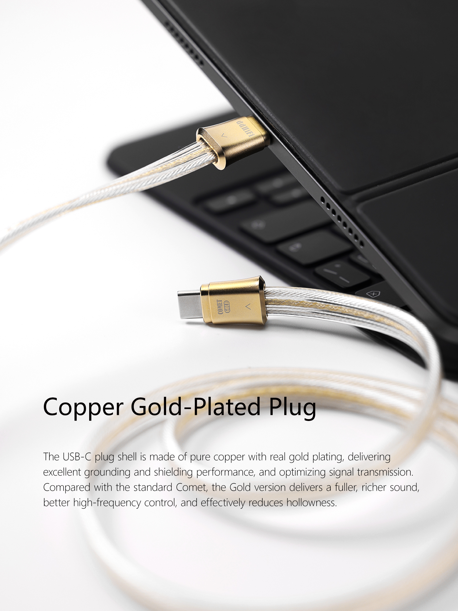 ddHiFi TC19CC Gold (Comet Gold) Pure Silver Digital Signal Cable