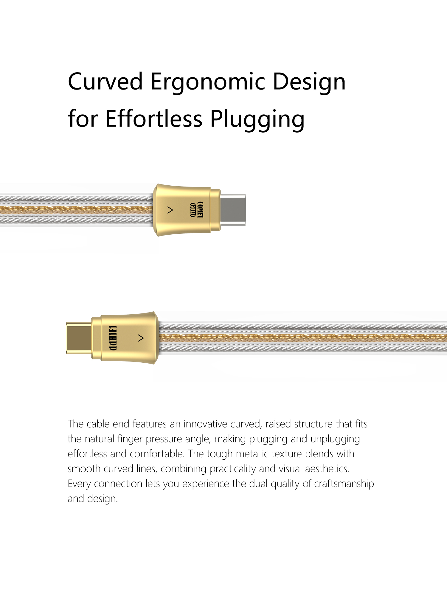 ddHiFi TC19CC Gold (Comet Gold) Pure Silver Digital Signal Cable