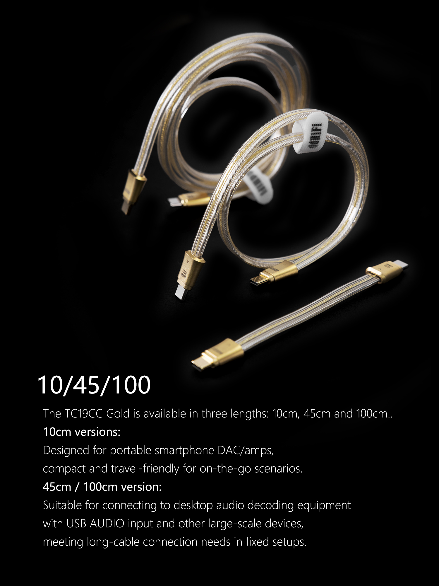 ddHiFi TC19CC Gold (Comet Gold) Pure Silver Digital Signal Cable