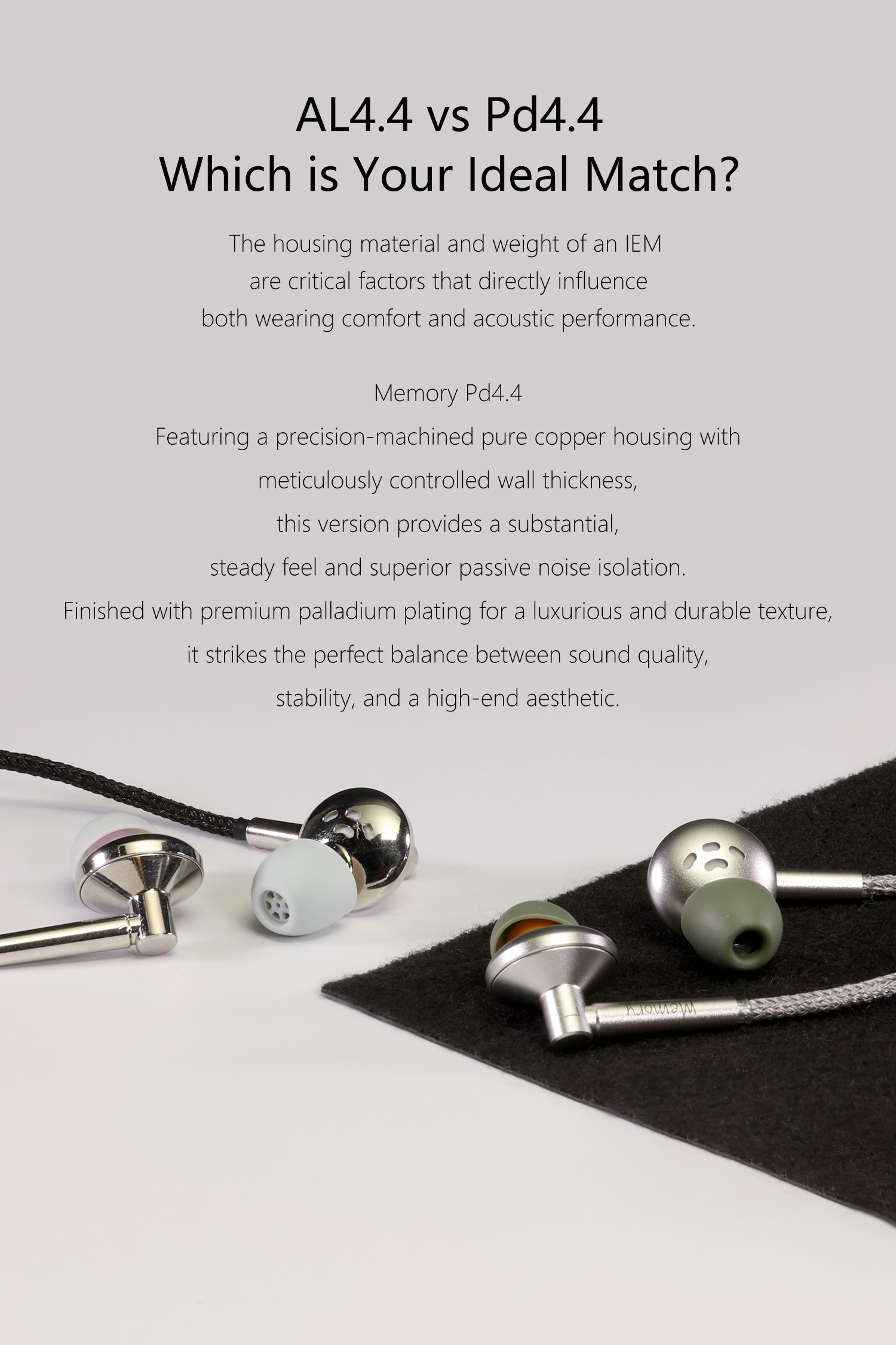 ddHiFi E13P (Memory) Pd4.4 Retro Planar IEM Palladium-Plated Pure ...