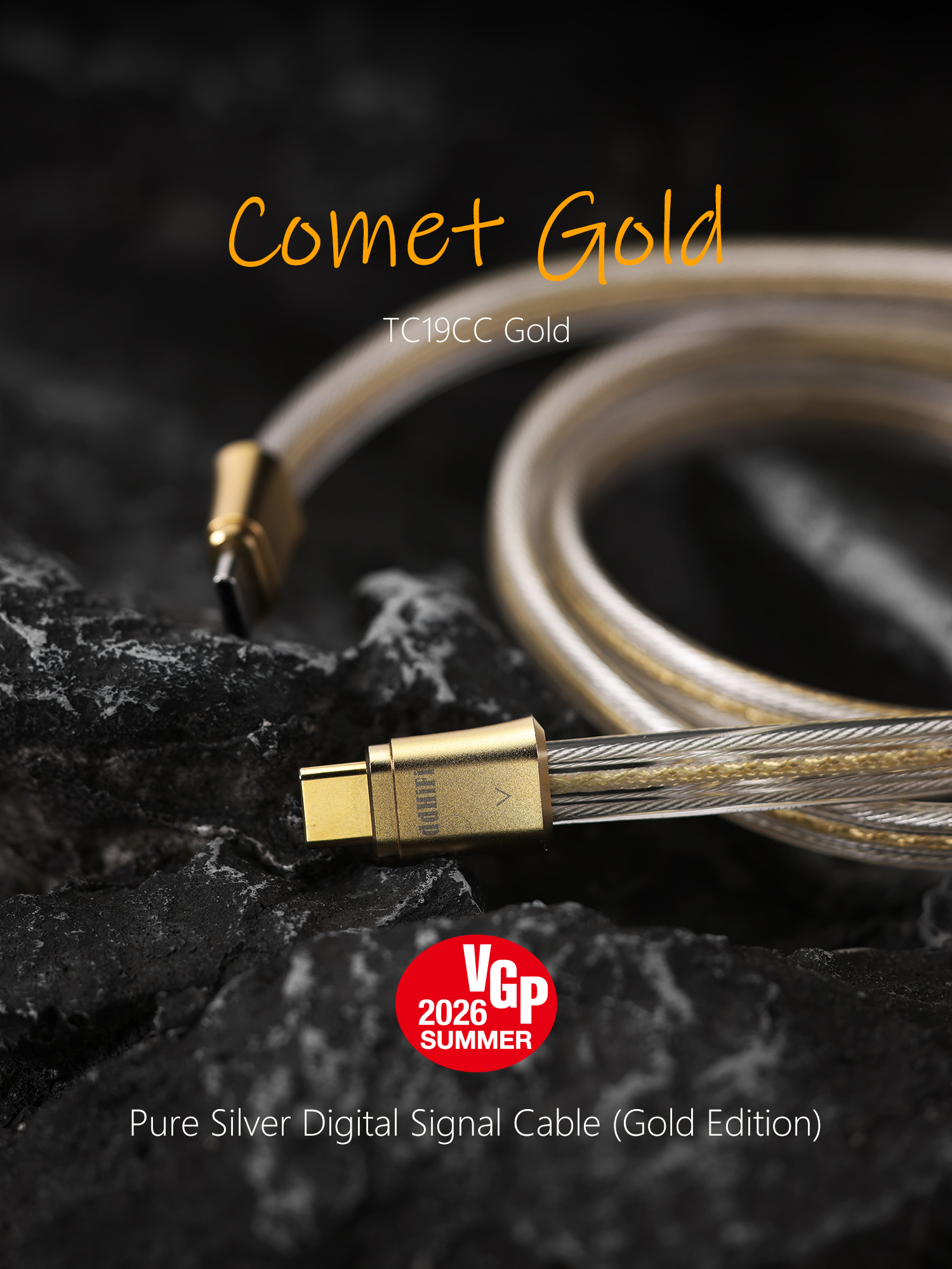 ddHiFi TC19CC Gold (Comet Gold) Pure Silver Digital Signal Cable