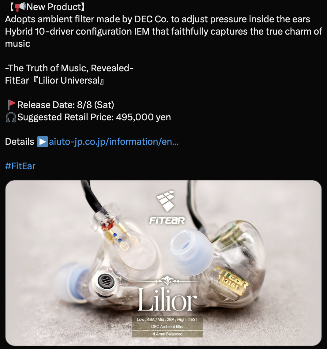 FitEar TO GO! & Universal Series --- Suyama's custom IEM, made