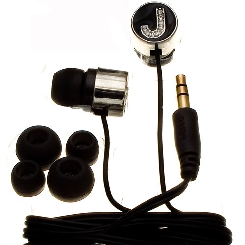 Nemo Digital NDF10176BKJ Crystal Letter J Earbud (Black) Gallery