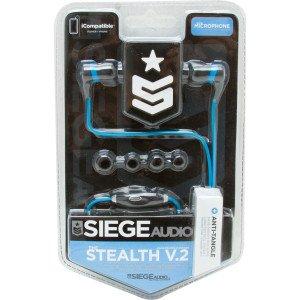 Siege Audio The Stealth V.2 Mic Earbud Headphones Black/Blue, One Size