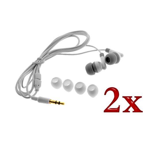 GTMax 2 White 3.5mm Stereo Headset Handsfree Soft Gel Earbud for Microsoft Zune HD / Zune 120GB / Zune 16GB / Zune 80GB / Zune 4GB 8GB / Zune 30GB