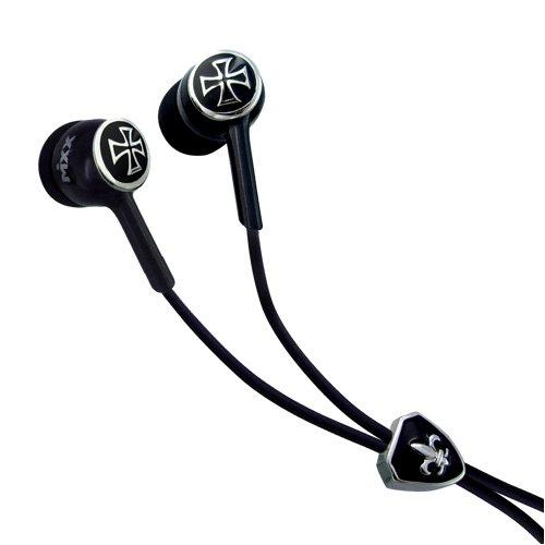 Deluxe Austrian Crystal Jeweled Earbud Earphones (Goth/Emo/Vintage/Skater Cross)