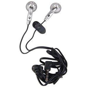 Earbud Stereo Headphones w/3.5mm Audio Jack (Black & Silver)