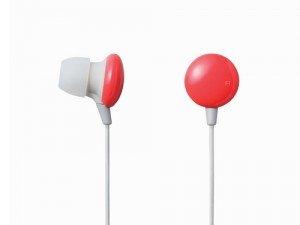 Elecom Ear Drops Series 3 Canal Type Stereo Headphone Ear Buds (Red)