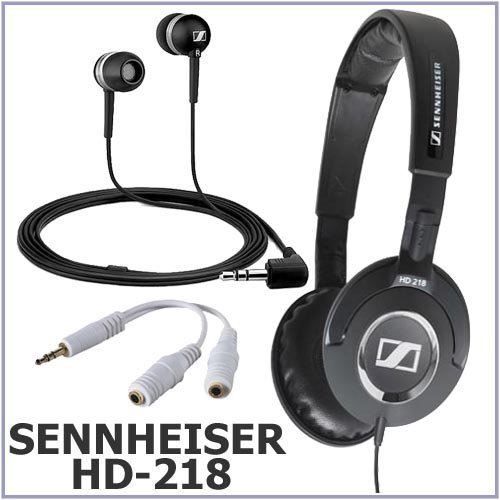 Sennheiser HD-218 Professional Closed Back Headphones + Audio Accessory ...