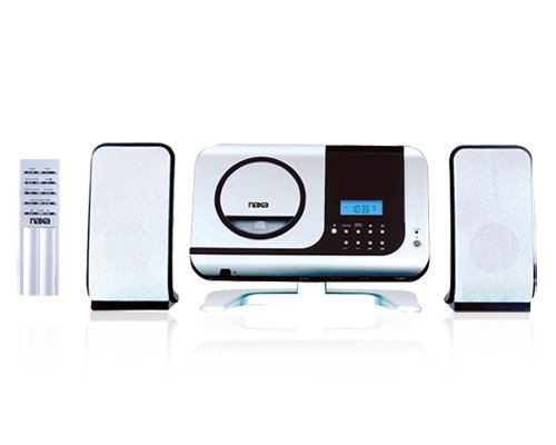 Naxa NS-434 Silver AM/FM Radio CD Player Shelf System w/Speakers & Aux ...